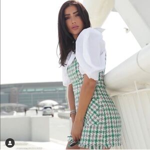 Zara Tweed Ballon Sleeves Jumpsuit